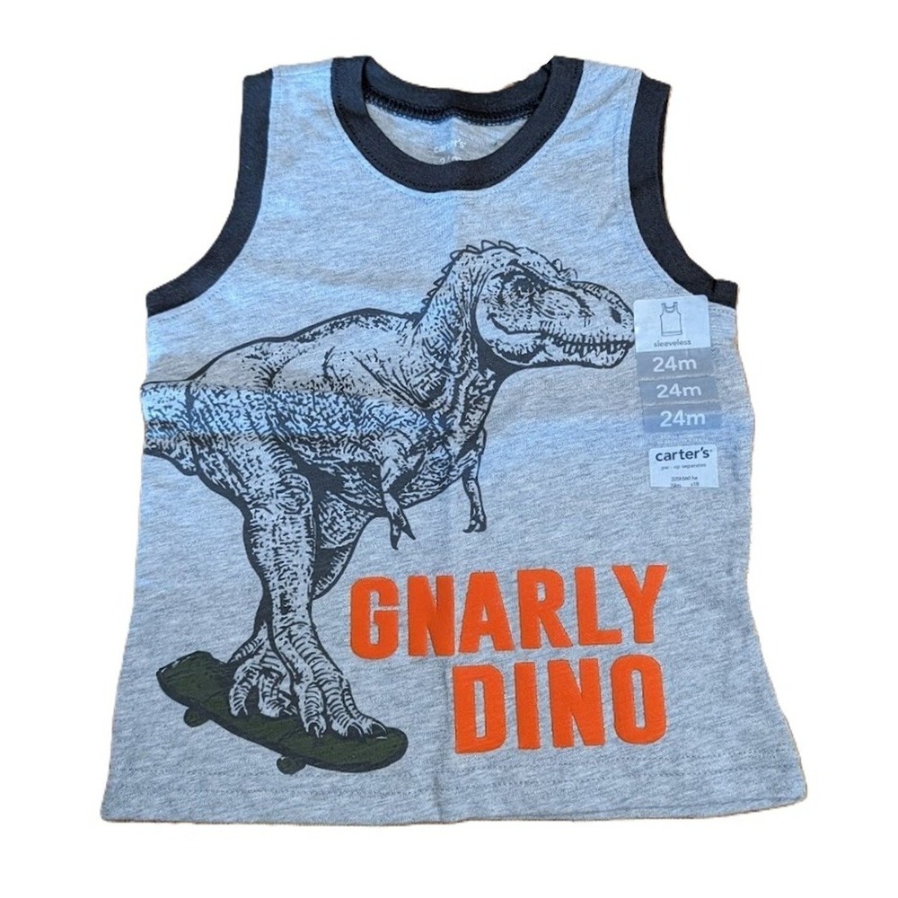 Carter's Baby Boy Lot of 2 Shirts - 1 Sleeveless, 1 Short Sleeve Tee - 24 Months - Picture 2 of 5